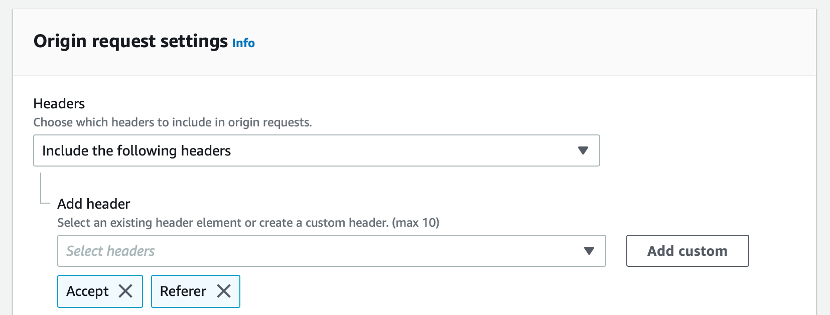 Configuration de l’Origin Request Policy dans CloudFront